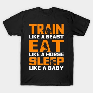 Train Eat Sleep - For Gym & Fitness T-Shirt